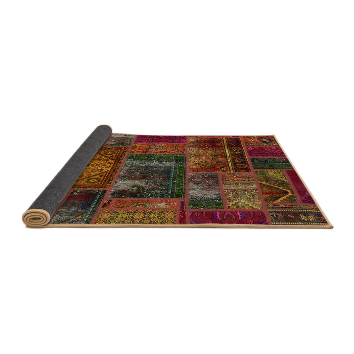 Sideview of Abstract Saffron Red Oriental Rug, abs5672