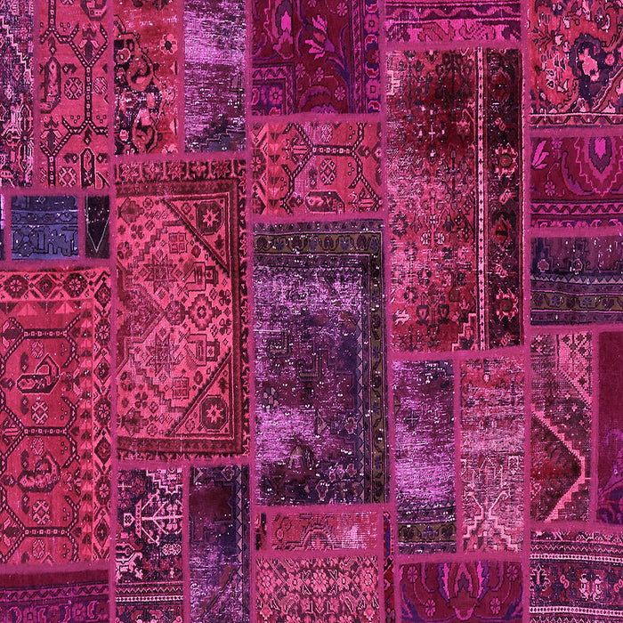 Square Machine Washable Oriental Pink Modern Rug, wshabs5672pnk