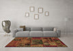 Machine Washable Oriental Brown Modern Rug in a Living Room,, wshabs5672brn