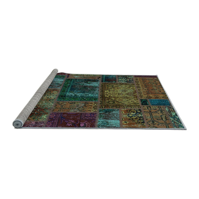 Sideview of Machine Washable Oriental Light Blue Modern Rug, wshabs5672lblu