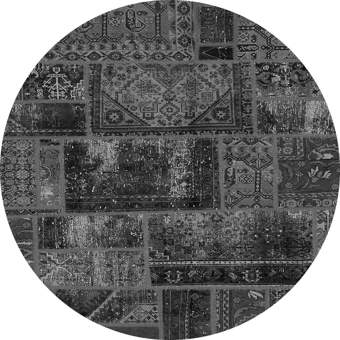 Round Machine Washable Oriental Gray Modern Rug, wshabs5672gry