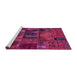 Sideview of Machine Washable Oriental Pink Modern Rug, wshabs5672pnk