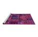 Sideview of Machine Washable Oriental Purple Modern Area Rugs, wshabs5672pur