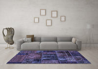 Machine Washable Oriental Blue Modern Rug, wshabs5672blu