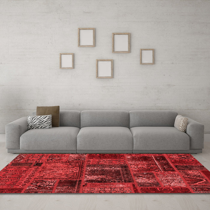 Modern Red Washable Rugs