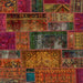 Square Abstract Saffron Red Oriental Rug, abs5672