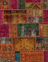 Machine Washable Abstract Saffron Red Rug, wshabs5672