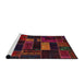 Sideview of Machine Washable Abstract Vermilion Red Rug, wshabs5673