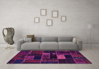 Machine Washable Oriental Purple Modern Rug, wshabs5673pur