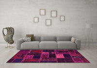 Machine Washable Oriental Pink Modern Rug, wshabs5673pnk