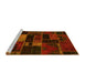 Sideview of Machine Washable Oriental Yellow Modern Rug, wshabs5673yw