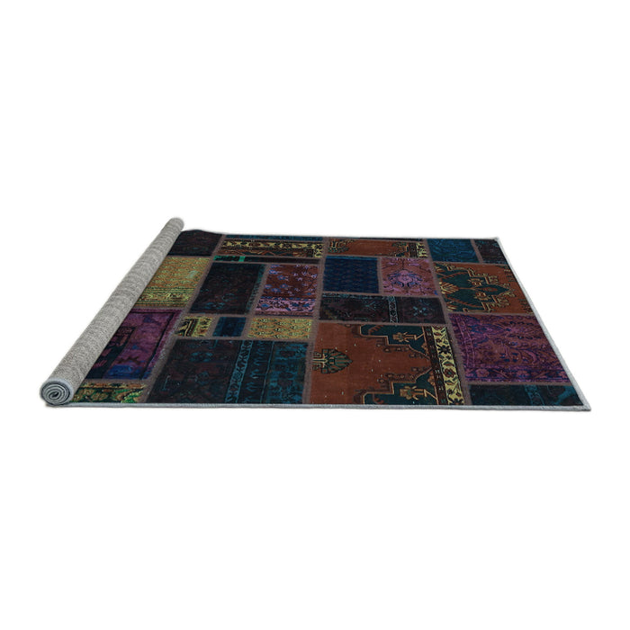 Sideview of Machine Washable Oriental Light Blue Modern Rug, wshabs5673lblu