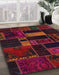 Abstract Red Oriental Rug in Family Room, abs5673