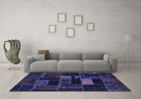 Machine Washable Oriental Blue Modern Rug, wshabs5673blu