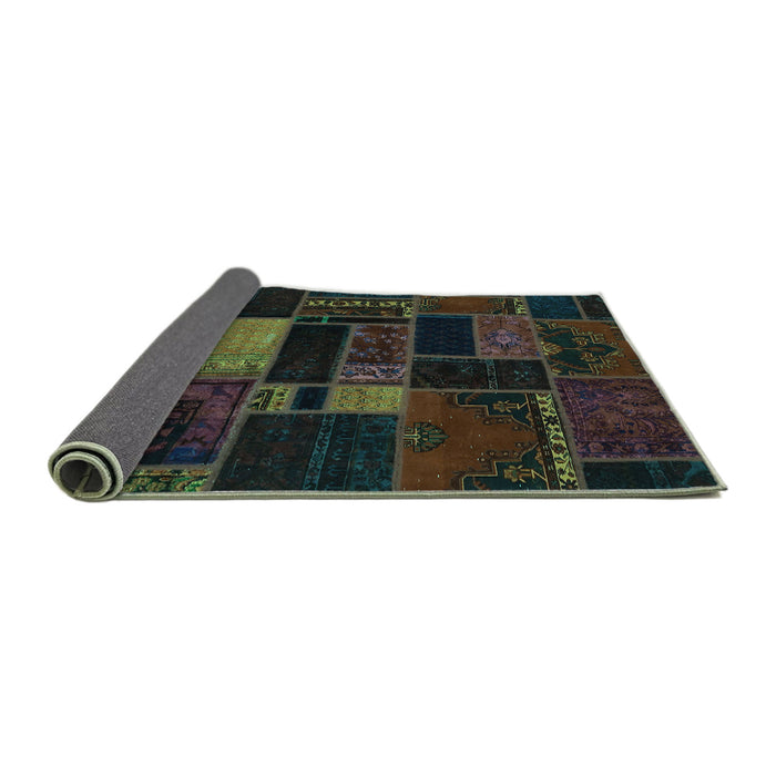 Sideview of Oriental Turquoise Modern Rug, abs5673turq