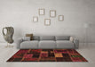 Machine Washable Oriental Brown Modern Rug in a Living Room,, wshabs5673brn