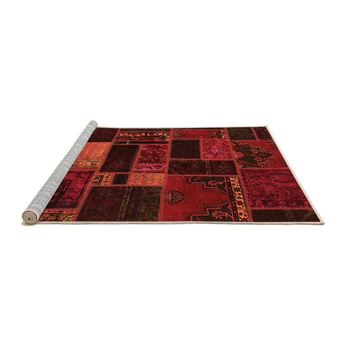 Sideview of Machine Washable Oriental Orange Modern Area Rugs, wshabs5673org