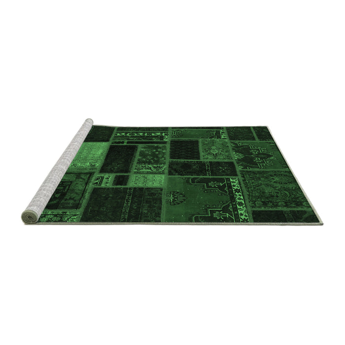 Sideview of Machine Washable Oriental Emerald Green Modern Area Rugs, wshabs5673emgrn