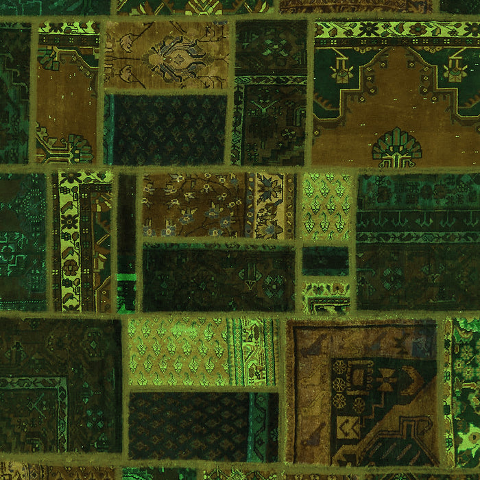 Machine Washable Oriental Green Modern Area Rugs, wshabs5673grn