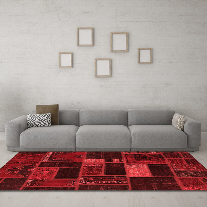 Modern Red Washable Rugs