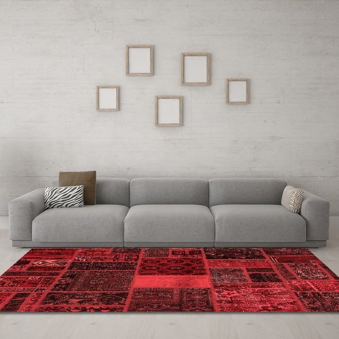 Modern Red Washable Rugs