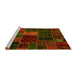 Sideview of Machine Washable Oriental Yellow Modern Rug, wshabs5674yw