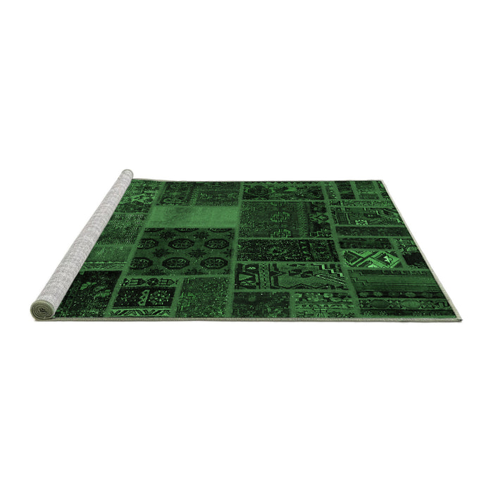 Sideview of Machine Washable Oriental Emerald Green Modern Area Rugs, wshabs5674emgrn