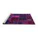 Sideview of Machine Washable Oriental Purple Modern Area Rugs, wshabs5674pur