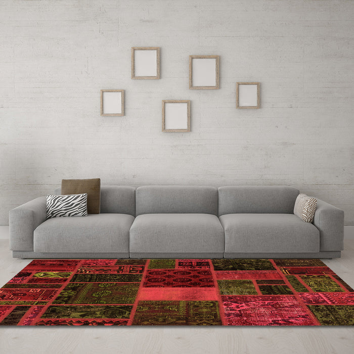 Machine Washable Oriental Orange Modern Area Rugs in a Living Room, wshabs5674org