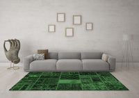 Machine Washable Oriental Emerald Green Modern Rug, wshabs5674emgrn