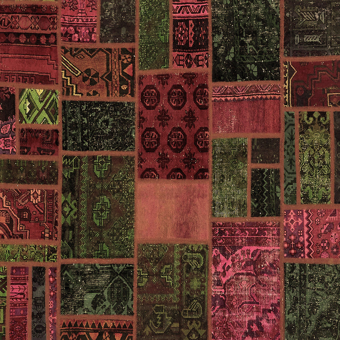 Square Machine Washable Oriental Brown Modern Rug, wshabs5674brn