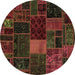 Round Oriental Brown Modern Rug, abs5674brn