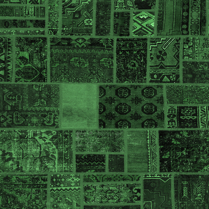 Square Machine Washable Oriental Emerald Green Modern Area Rugs, wshabs5674emgrn