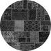 Round Oriental Gray Modern Rug, abs5674gry