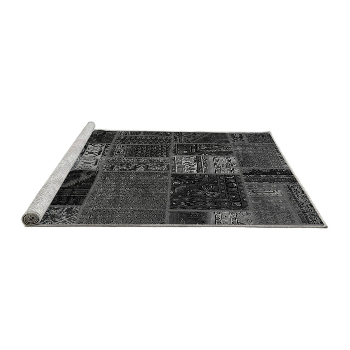 Sideview of Machine Washable Oriental Gray Modern Rug, wshabs5675gry
