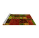 Sideview of Machine Washable Oriental Yellow Modern Rug, wshabs5675yw