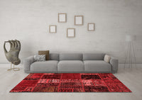 Machine Washable Oriental Red Modern Rug, wshabs5675red