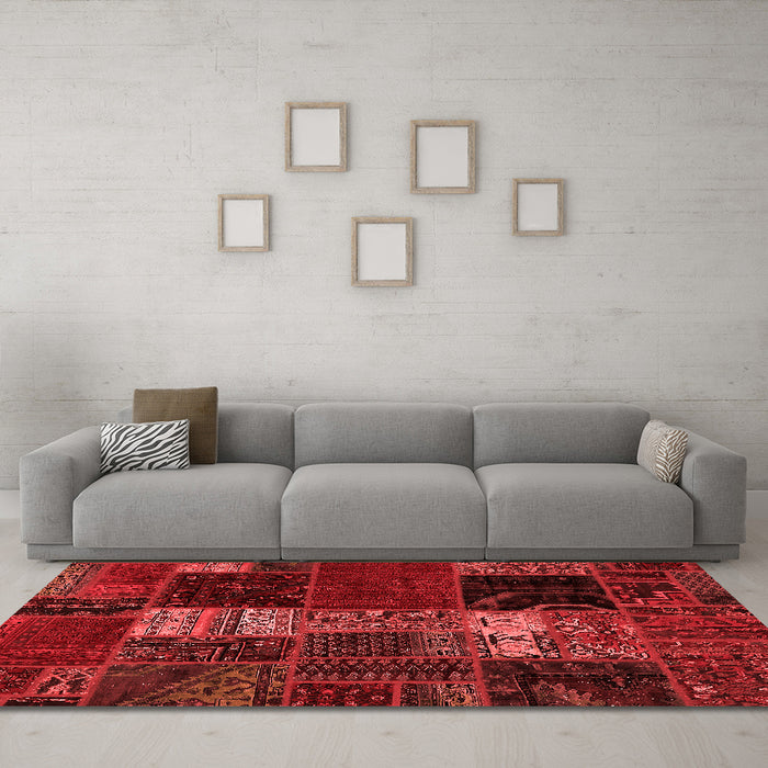 Modern Red Washable Rugs