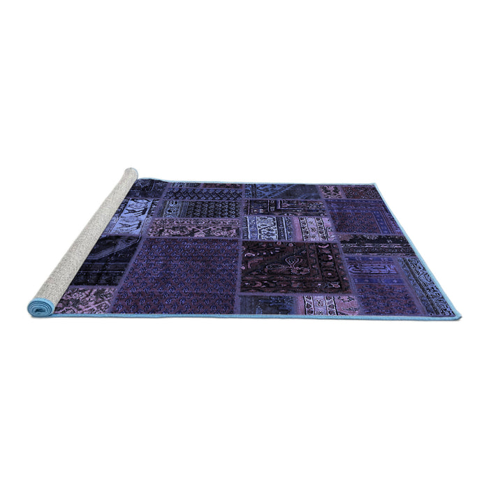 Sideview of Machine Washable Oriental Blue Modern Rug, wshabs5675blu