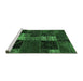 Sideview of Machine Washable Oriental Emerald Green Modern Area Rugs, wshabs5675emgrn