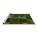 Sideview of Machine Washable Oriental Green Modern Area Rugs, wshabs5675grn