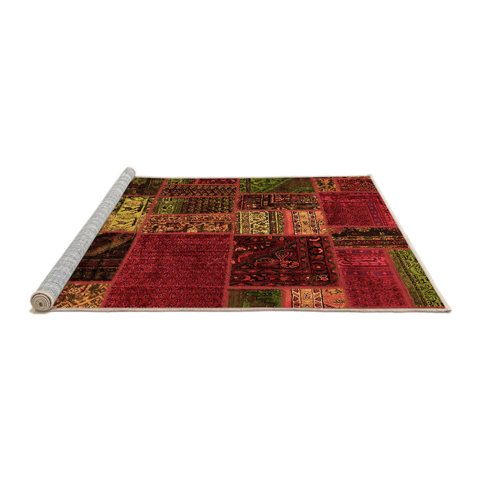 Sideview of Machine Washable Oriental Orange Modern Area Rugs, wshabs5675org