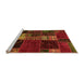 Sideview of Machine Washable Oriental Orange Modern Area Rugs, wshabs5675org