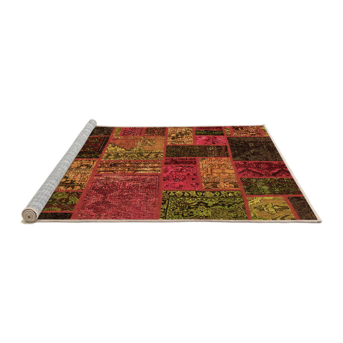 Sideview of Machine Washable Oriental Orange Modern Area Rugs, wshabs5676org
