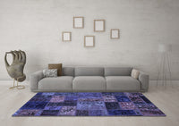 Machine Washable Oriental Blue Modern Rug, wshabs5676blu