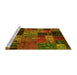 Sideview of Machine Washable Oriental Yellow Modern Rug, wshabs5676yw