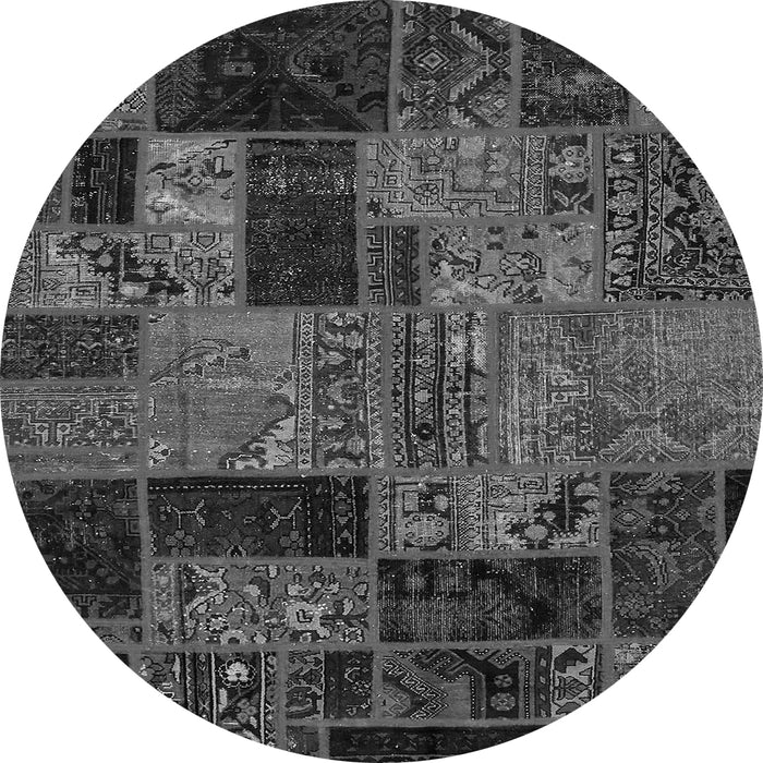 Round Machine Washable Oriental Gray Modern Rug, wshabs5676gry
