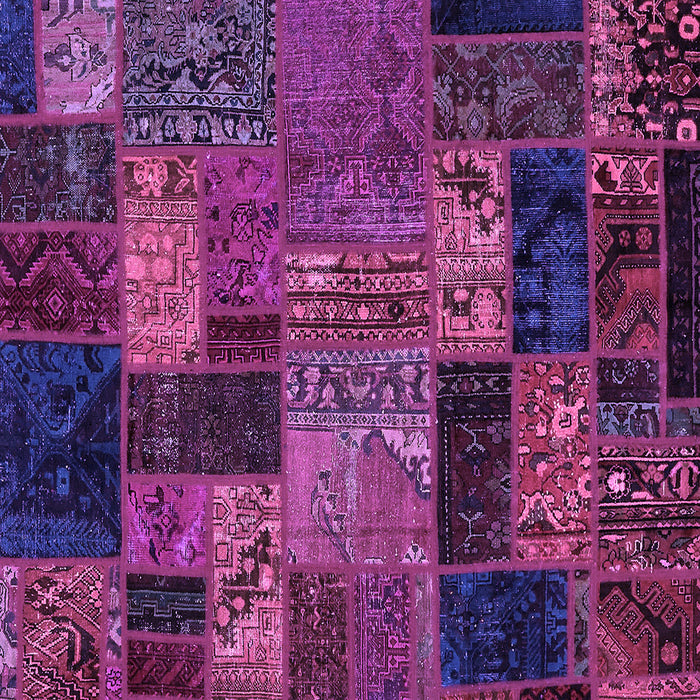 Square Machine Washable Oriental Purple Modern Area Rugs, wshabs5676pur