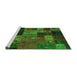 Sideview of Machine Washable Oriental Green Modern Area Rugs, wshabs5676grn