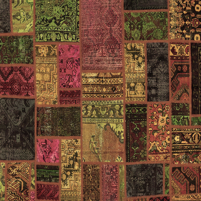 Square Machine Washable Oriental Brown Modern Rug, wshabs5676brn